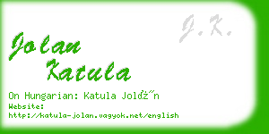 jolan katula business card